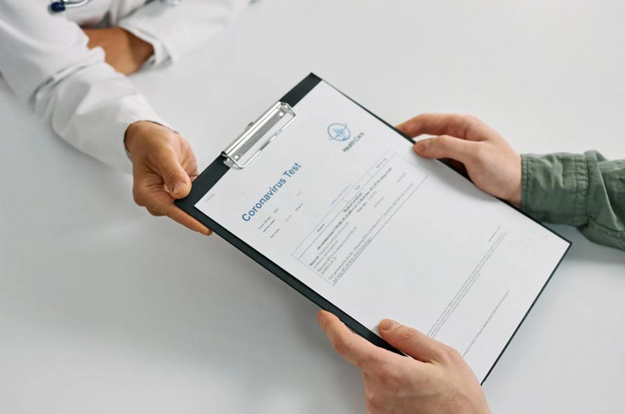 doctor discussing test results with a patient