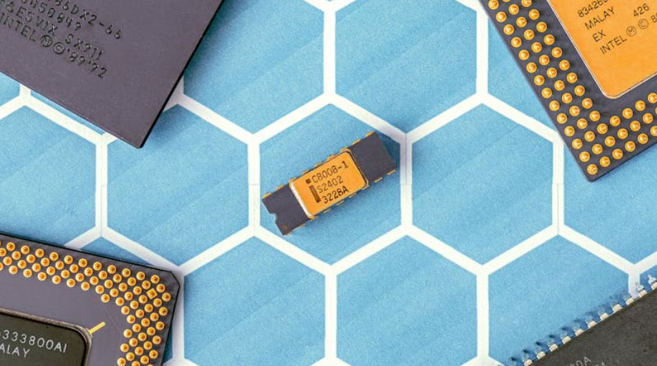 Black and Yellow Electronic Chip
