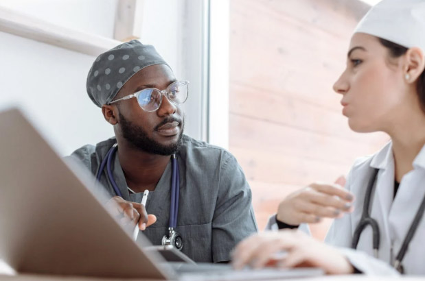 Healthcare Workers Having a Conversation