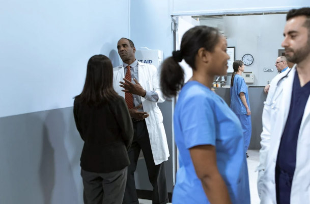 Medical Practitioners having a Discussion