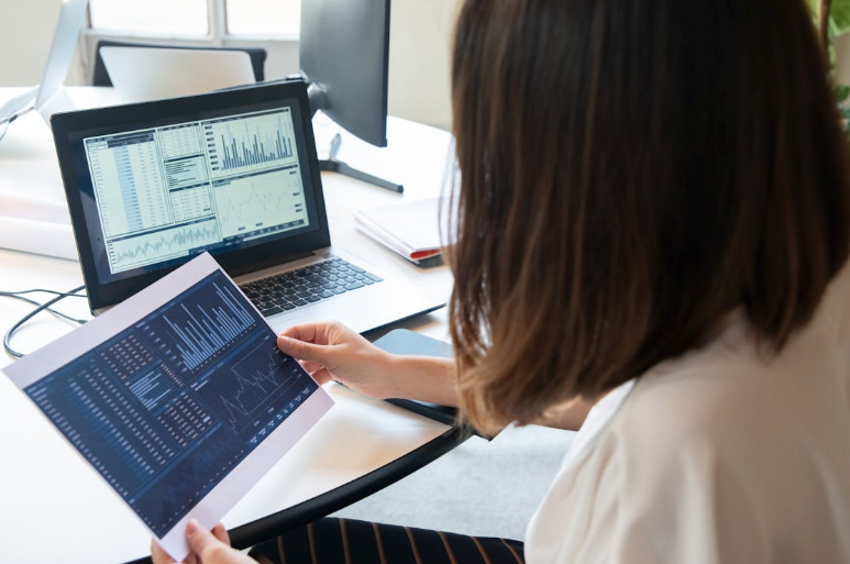 doctor reviewing data on screen