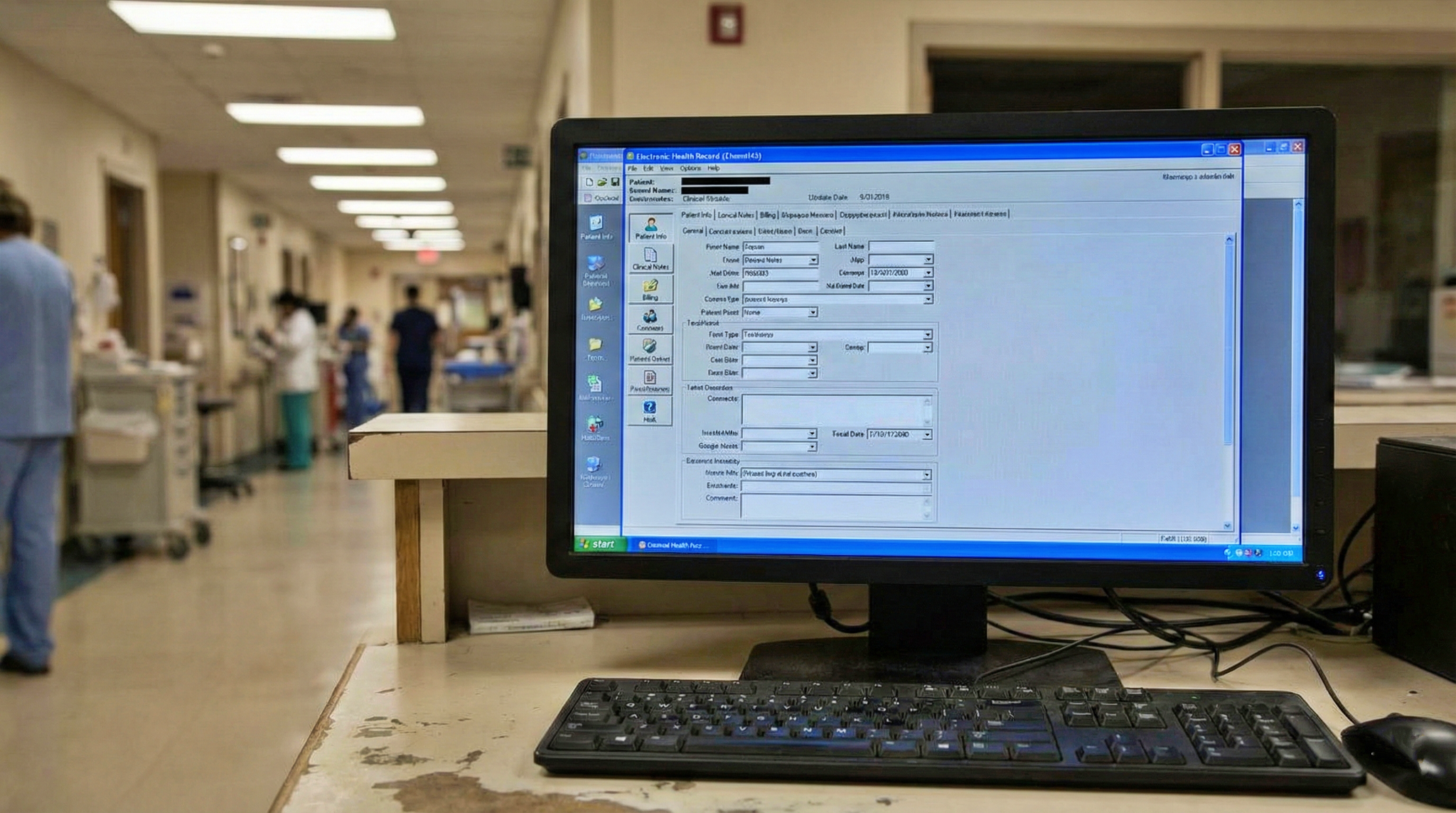 medical ehr system computer screen