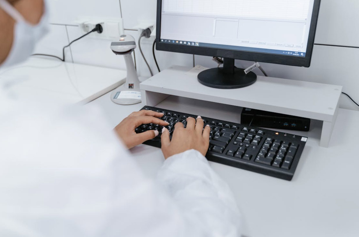 Medical Professional using Computer
