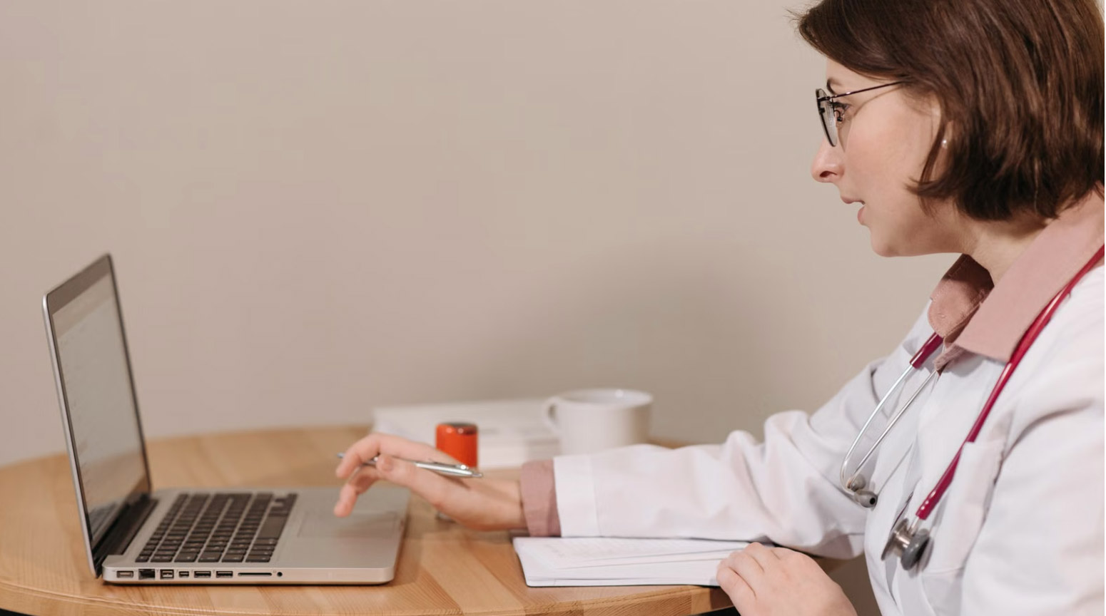doctor using a lapto